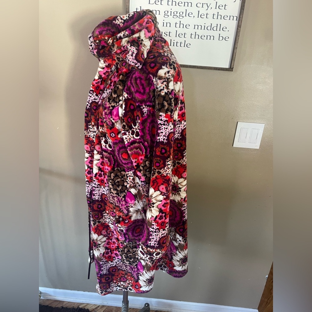 Vera Bradley Rosewood plush Robe Multicolor Fleece Accessory Womens size S/M - Picture 7 of 10